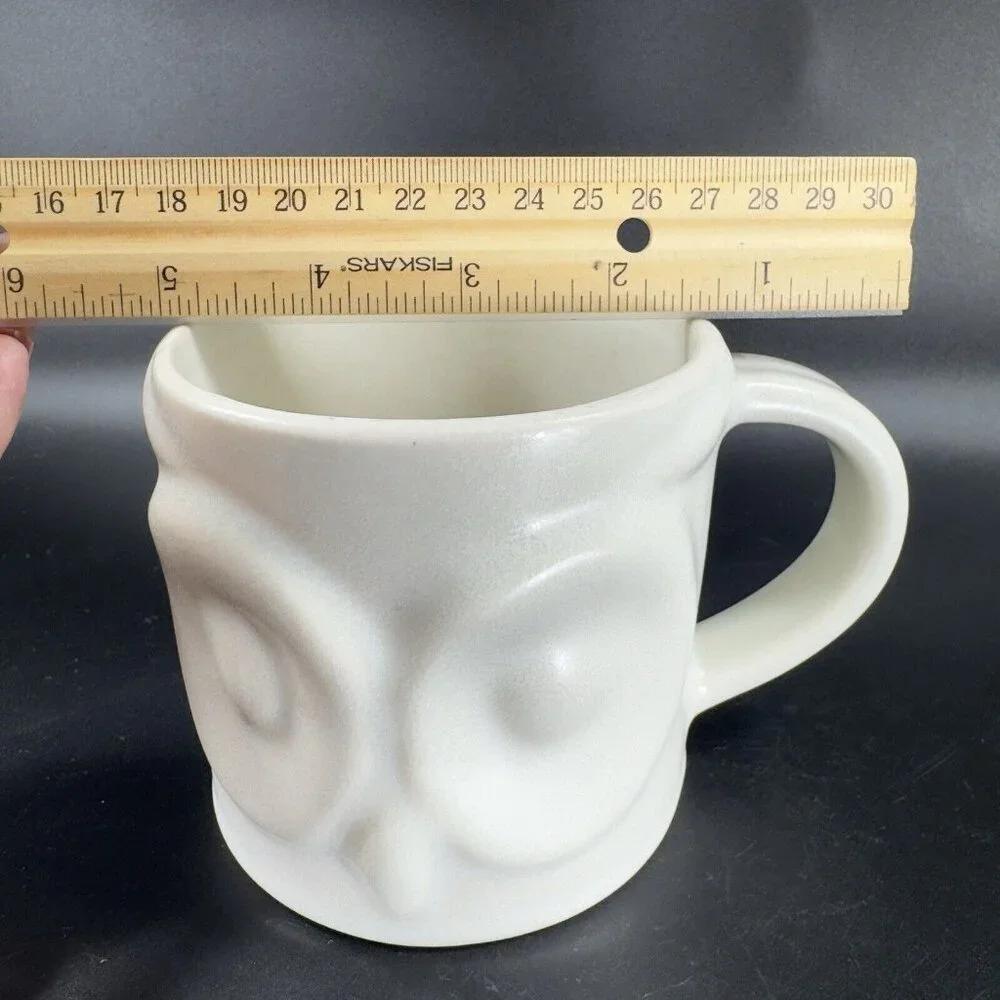 Pottery Barn Stoneware Pottery OWL Coffee Mug‎ Cup Shaped Whimsical Bird Mug